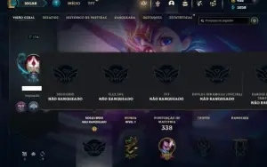 Unranked com TODOS os champs e 173 Skins + 2 Prestigios