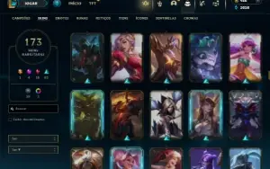 Unranked com TODOS os champs e 173 Skins + 2 Prestigios