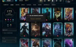 Unranked com TODOS os champs e 173 Skins + 2 Prestigios
