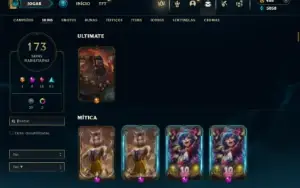 Unranked com TODOS os champs e 173 Skins + 2 Prestigios