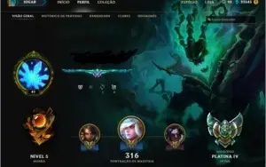 Conta League Of Legends Platina IV - 103 Skins