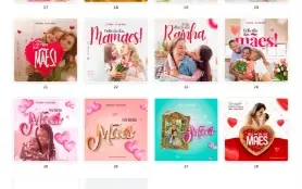 Pack Canva Dia das Mães - 28 Artes Editáveis