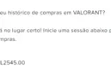 Conta RADIANTE, 2500 R$ gastos
