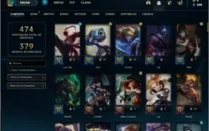 Conta prata 3 com 120 champs e 112 skins