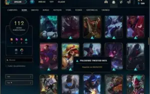 Conta prata 3 com 120 champs e 112 skins