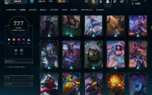 Bronze 4 com TODOS os champs e 227 Skins ( MAIN ADC )