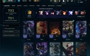 Bronze 4 com TODOS os champs e 227 Skins ( MAIN ADC )