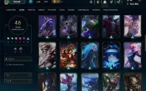 Unranked com 100 Champs e 46  Skins ( ADC / MID )