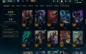 Unranked com 100 Champs e 46  Skins ( ADC / MID )