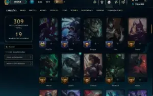 Unranked com 100 Champs e 46  Skins ( ADC / MID )