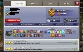 VENDO CONTA CLASH OF CLANS CV9 BEM AVANÇADO BARATO
