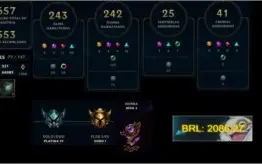 Conta de league of  legends desde de 2014.