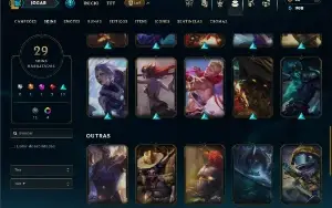 Unranked com 50 Champs e 29 Skins
