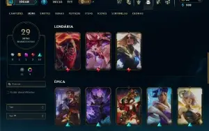 Unranked com 50 Champs e 29 Skins