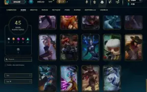 Prata 2 com 50 Champs e 45 Skins ( 1900 RP )