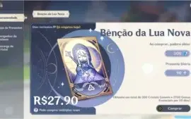 Conta genshin AR 37 - Mona + Venti / 19 dias de benção