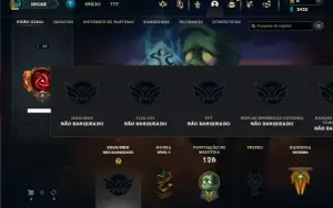 Unranked com 50 Champs e 16 Skins + 5 Fragmentos