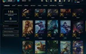 Unranked com 50 Champs e 16 Skins + 5 Fragmentos