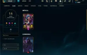 Unranked com 50 Champs e 16 Skins + 5 Fragmentos