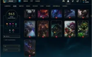 Conta ouro 4 com TODOS os champs e 263 skins ( 2 Prestigios)