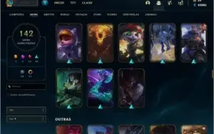 Conta Diamante 2 com Nashor Natalino, 142 skins e 155 champs