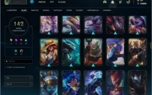 Conta Diamante 2 com Nashor Natalino, 142 skins e 155 champs