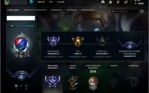 Conta Diamante 2 com Nashor Natalino, 142 skins e 155 champs