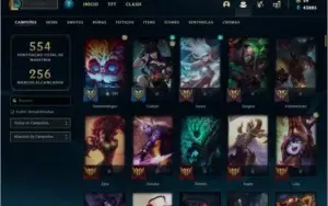 Conta Diamante 2 com Nashor Natalino, 142 skins e 155 champs