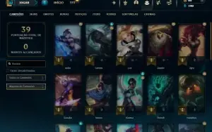 Esmeralda 1 com 35 Champs e 12 Skins + 2 Fragmentos