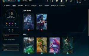 Esmeralda 1 com 35 Champs e 12 Skins + 2 Fragmentos