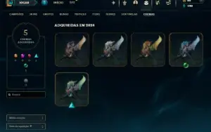 Esmeralda 1 com 35 Champs e 12 Skins + 2 Fragmentos