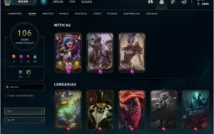Conta de lol com 106 skins