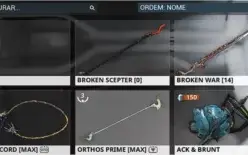 Conta Warframe com Rhino Prime,Trinity Prime entre outros.