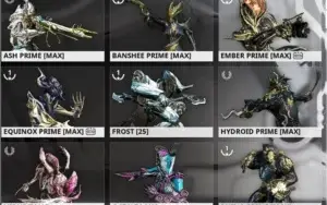 Conta Warframe com Rhino Prime,Trinity Prime entre outros.