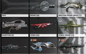 Conta Warframe com Rhino Prime,Trinity Prime entre outros.
