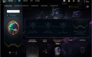 Conta unranked com Ramus rei, Kayle juiza, Riven campeonato.