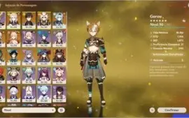 Conta AR 58 com 14 personagens 5* e 8 armas 5*