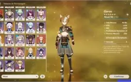 Conta AR 58 com 14 personagens 5* e 8 armas 5*