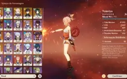 AR 55 com Zhongli + Xiao + Albedo + Yoimiya e mais!