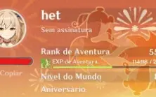 AR 55 com Zhongli + Xiao + Albedo + Yoimiya e mais!