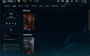 Conta bronze 4 com 43 Champs e 15 Skins