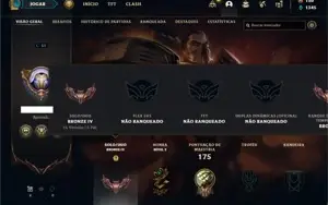 Conta bronze 4 com 43 Champs e 15 Skins