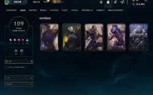 Unranked com 150 Champs e 109 Skins ( SERVIDOR LAS )