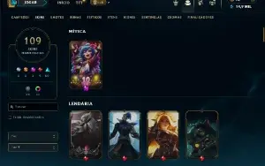Unranked com 150 Champs e 109 Skins ( SERVIDOR LAS )