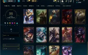 Unranked com 60 Champs e 35 Skins ( JG / ADC )
