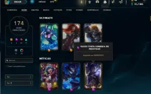 Prata 2 com TODOS os champs e 174 Skins + 3 Miticas