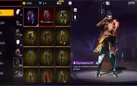 CONTA FREE FIRE FULL GEMADA COM CALÇA ANGELICAL E MUITO MAIS