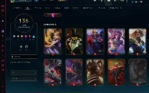 Conta Lol All Champs Com 136 Skins C/Os Dados De Criação