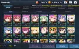 Conta Grand Chase Mobile Global 501K - Todos os SR's