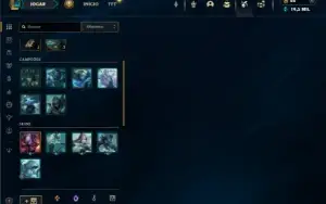 Ouro 1 com 21 Champs e 5 Fragmentos de skins